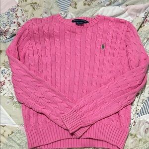 Ralph Lauren Vibrant Pink Cable Knit Sweater